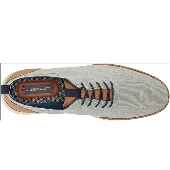 NWT NIB New Vince Camuto Staan Mens Grey Knit Oxford shoes sz 8.5 main image 4